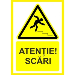 Indicator Atentie scari, Sticker autocolant