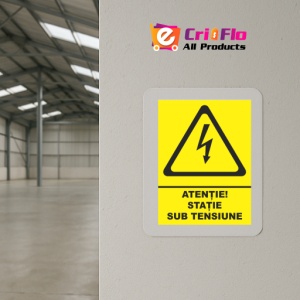 Indicator Atentie statie sub tensiune, Sticker autocolant - Img 4
