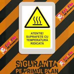 Indicator Atentie suprafete cu temperatura ridicata indicator de avertizare, Sticker autocolant - Img 3