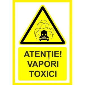 Indicator Atentie vapori toxice, Sticker autocolant - Img 1