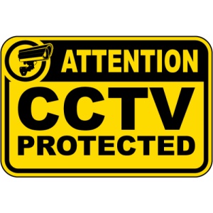 Indicator Attention CCTV Protected Sign, Sticker autocolant
