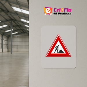 Indicator Avertizare lucrari rutiere inainte, Sticker autocolant - Img 4