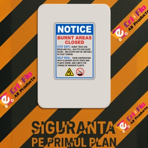 Indicator Burnt Areas Closed Sign, Sticker autocolant - Img 3