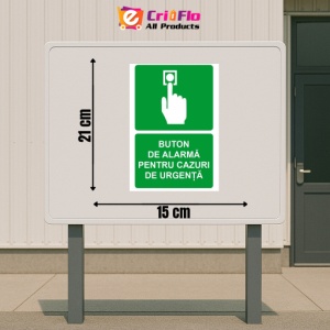 Indicator Buton de alarma pentru cazuri de urgenta, Sticker autocolant v1, - Img 2