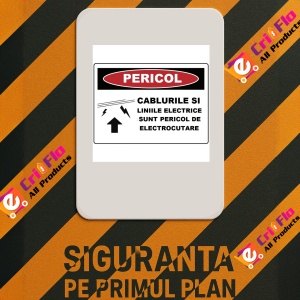 Indicator Cablurile si liniile electrice sunt pericol de electrocutare, Sticker autocolant - Img 3
