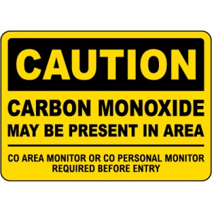 Indicator Caution Carbon Monoxide May Be Present In Area Sign, Sticker autocolant