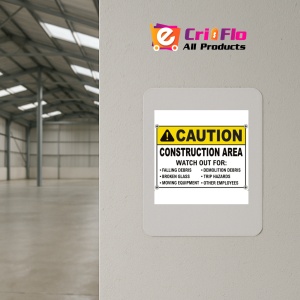 Indicator Caution Construction Area Sign, Sticker autocolant - Img 4