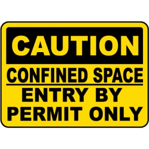 Indicator Caution Entry By Permit Only Sign, Sticker autocolant