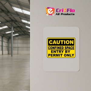 Indicator Caution Entry By Permit Only Sign, Sticker autocolant - Img 4