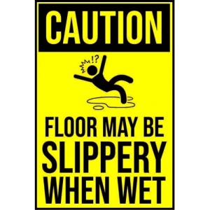 Indicator Caution floor may be slippery when sign, Sticker autocolant
