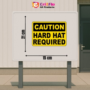 Indicator Caution Hard Hat Required Sign, Sticker autocolant - Img 2