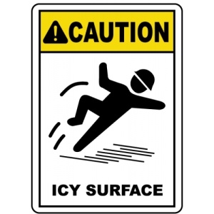 Indicator Caution Icy Surface Sign, Sticker autocolant
