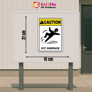 Indicator Caution Icy Surface Sign, Sticker autocolant - Img 2