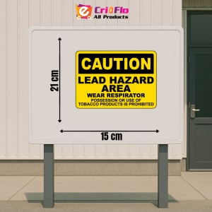 Indicator Caution Lead Hazard Area Wear Respirator Sign, Sticker autocolant - Img 2