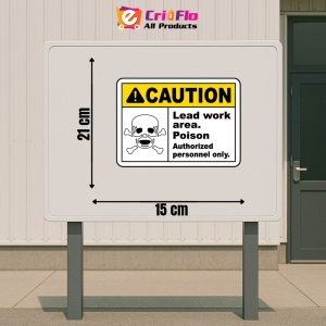 Indicator Caution Lead Work Poison Sign, Sticker autocolant - Img 2