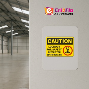 Indicator Caution Lockout For Safety Before Repairs Sign, Sticker autocolant - Img 4