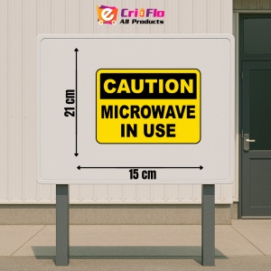 Indicator Caution Microwave in use Sign, Sticker autocolant - Img 2