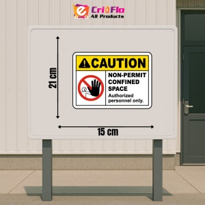 Indicator Caution Non-Permit Confined Space Sign, Sticker autocolant - Img 2