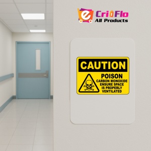 Indicator Caution Poison Carbon Monoxide Sign, Sticker autocolant - Img 4