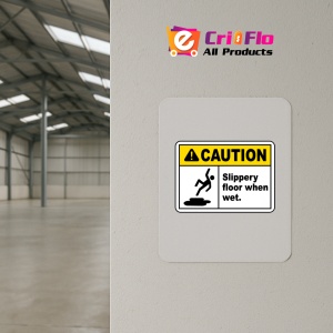Indicator Caution Slippery Floor When Wet Sign, Sticker autocolant - Img 4