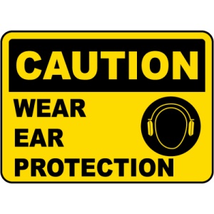 Indicator Caution Wear Ear Protection Sign, Sticker autocolant