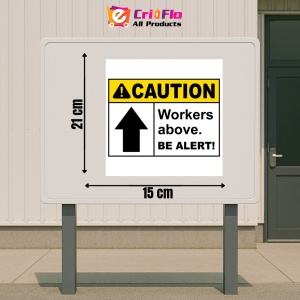 Indicator Caution Workers Above Be Alert Sign, Sticker autocolant - Img 2