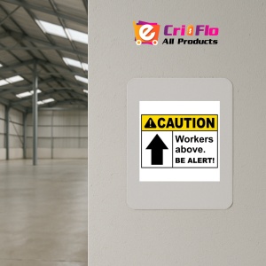 Indicator Caution Workers Above Be Alert Sign, Sticker autocolant - Img 4