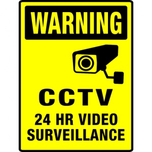 Indicator CCTV 24 Hours Video Surveillance Sign, Sticker autocolant