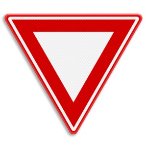 Indicator Cedeaza trecerea, Sticker autocolant