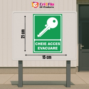 Indicator Cheie acces evacuare, Sticker autocolant - Img 2