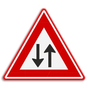 Indicator Circulatie in doua sensuri, Sticker autocolant