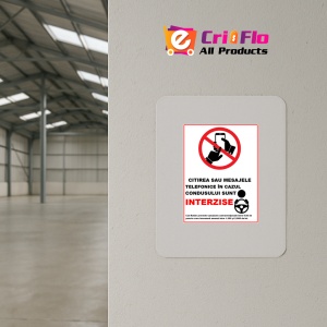 Indicator Citirea sau mesajele telefonice in cazul condusului sunt interzise, Sticker autocolant - Img 4