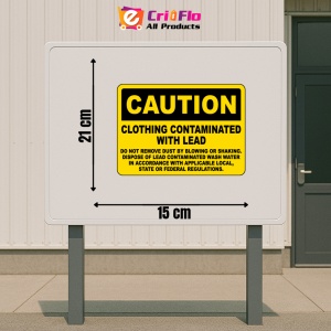 Indicator Clothing Contaminated With Lead Do Not Remove By Blowing Or Shaking Sign, Sticker autocolant - Img 2