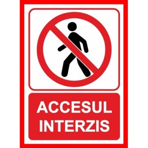 Indicator Cu accesul interzis, Sticker autocolant