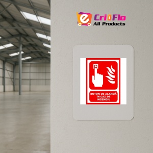 Indicator Cu buton de alarma in caz de incendiu, Sticker autocolant - Img 4