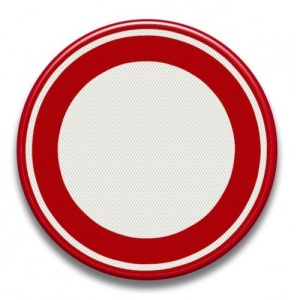 Indicator Cu circulatia interzisa in ambele sensuri, Sticker autocolant