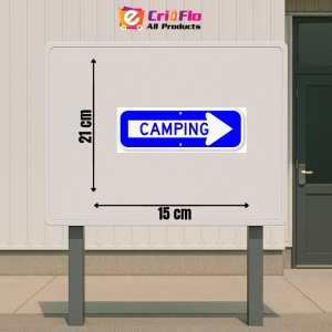 Indicator Cu directie spre camping, Sticker autocolant - Img 2