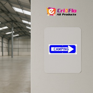 Indicator Cu directie spre camping, Sticker autocolant - Img 4