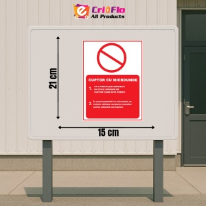Indicator Cu instructiuni de folosinta cuptor cu microunde, Sticker autocolant - Img 2