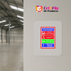 Indicator Cu instructiuni de urmat in caz de incendiu, Sticker autocolant - Img 4