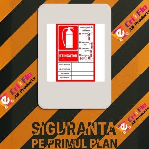 Indicator Cu instructiuni de utilizare stingatoare, Sticker autocolant - Img 3