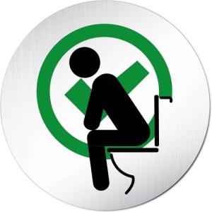 Indicator cu pozitia pe toaleta, Sticker autocolant