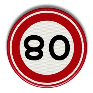 Indicator cu viteza maxima de 5 km la ora, Sticker autocolant