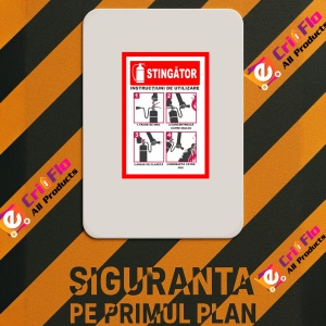 Indicator Cum sa folosesti stingatorul, Sticker autocolant - Img 2