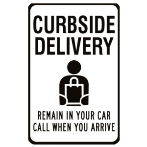 Indicator Curbside Delivery Remain in Your Car Sign, Sticker autocolant