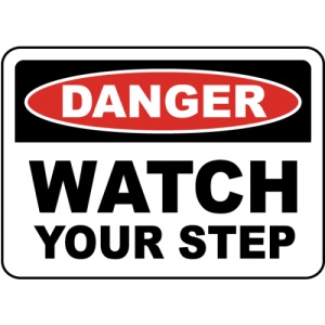 Indicator Danger Watch Your Step Sign, Sticker autocolant