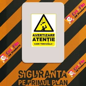 Indicator De avertizare atentie cade tencuiala, Sticker autocolant - Img 2