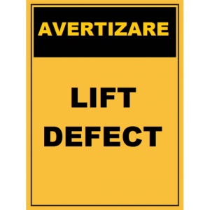 Indicator De avertizare lift defect, Sticker autocolant