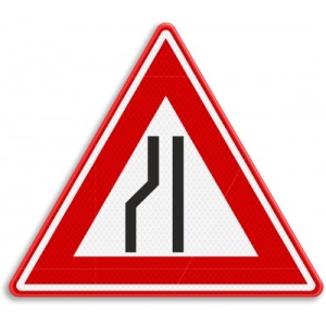 Indicator De circulatie drum ingustat in stanga, Sticker autocolant