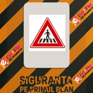 Indicator de circulatie presemnalizare trecere cu zebra, Sticker autocolant - Img 2